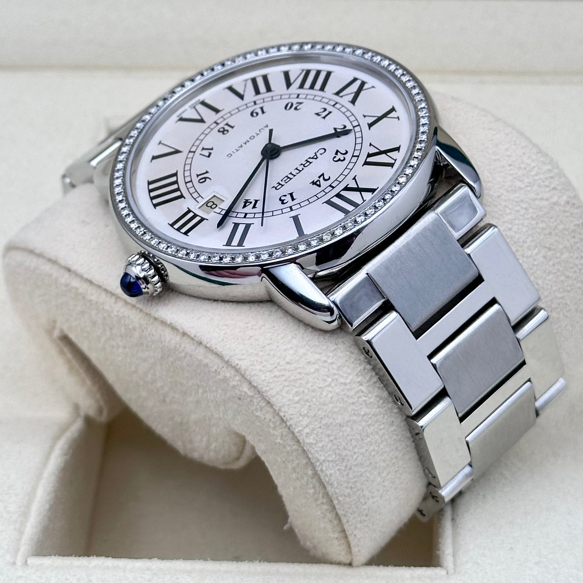 Cartier Ronde Solo XL Aftermarket Diamond Bezel Ref. W6701011