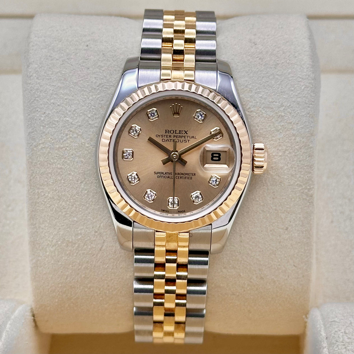 Rolex Lady-Datejust 26 Two-Tone Champagne Diamond Dial Ref. 179173, view 2