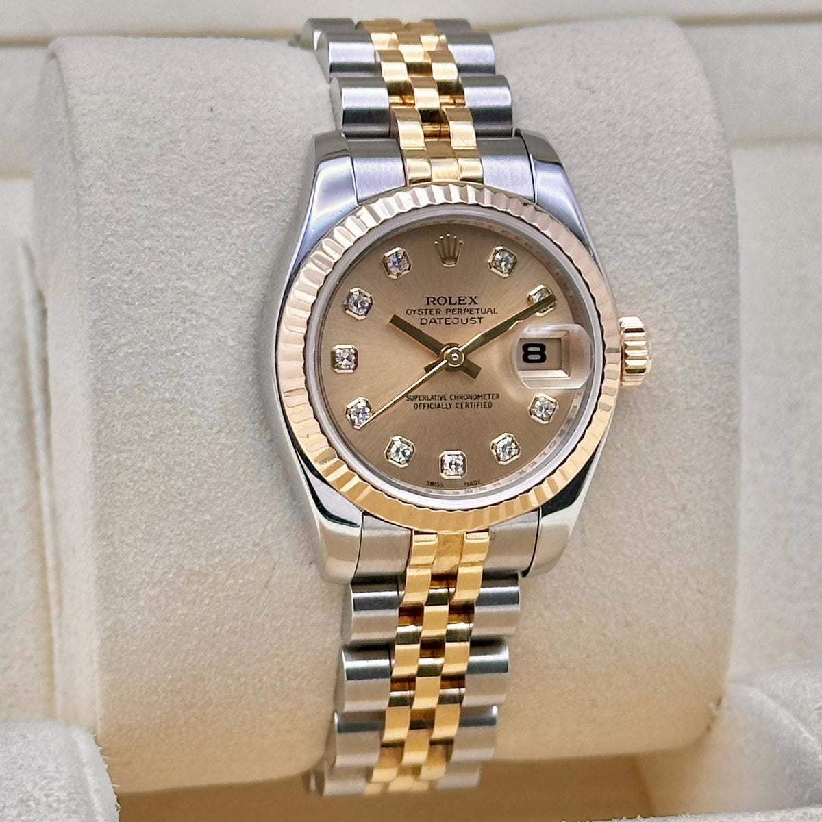 Rolex Lady-Datejust 26 Two-Tone Champagne Diamond Dial Ref. 179173, view 3