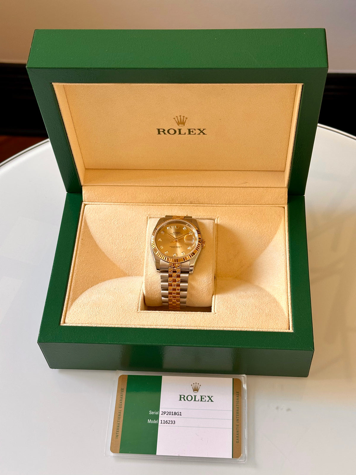 Rolex Datejust 36 Champagne Diamond Dial Two-Tone Ref. 116233