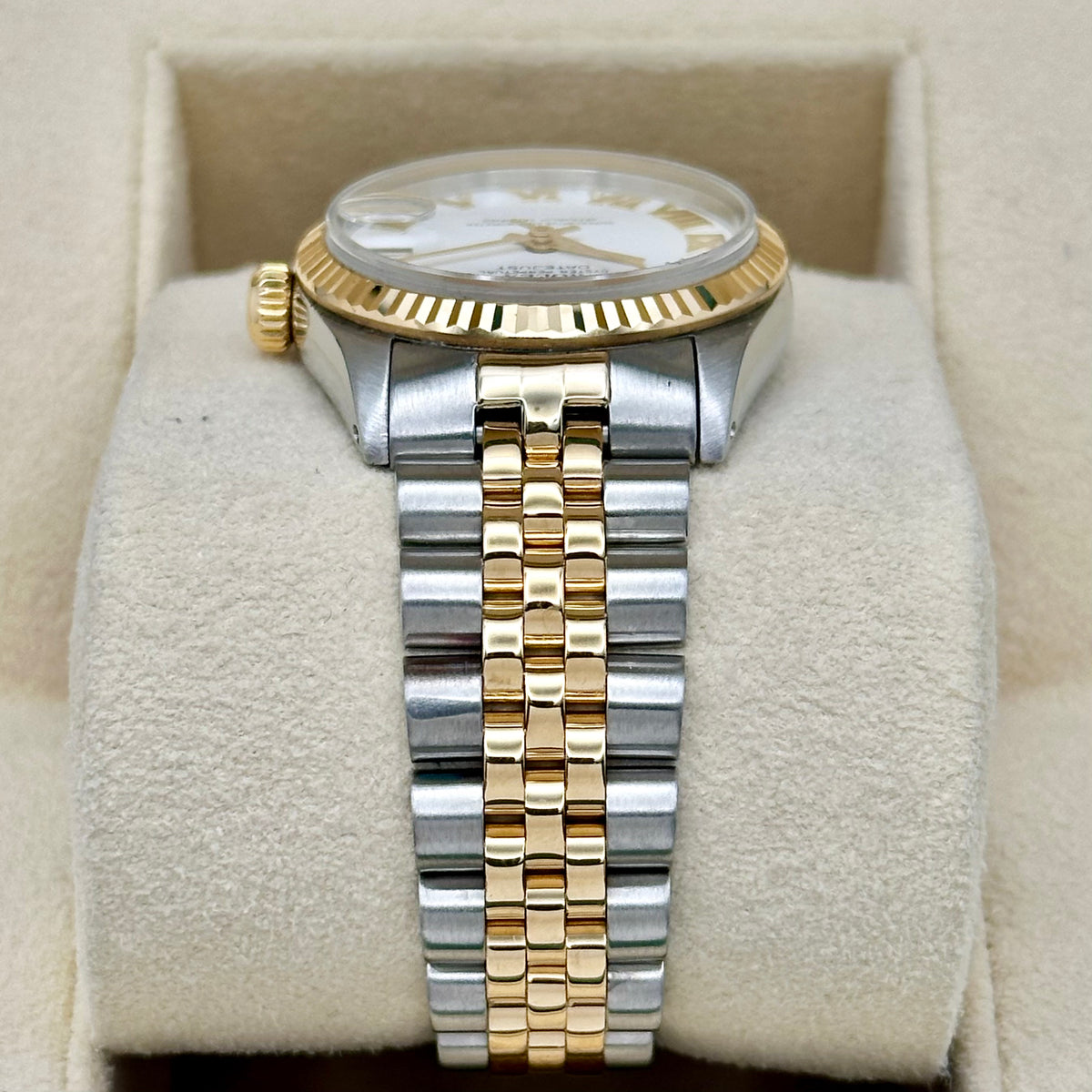 Rolex Datejust 31mm Ref. 68273 Steel and 18k Yellow Gold, white Roman Numeral Dial, Fluted Bezel, Jubilee bracelet