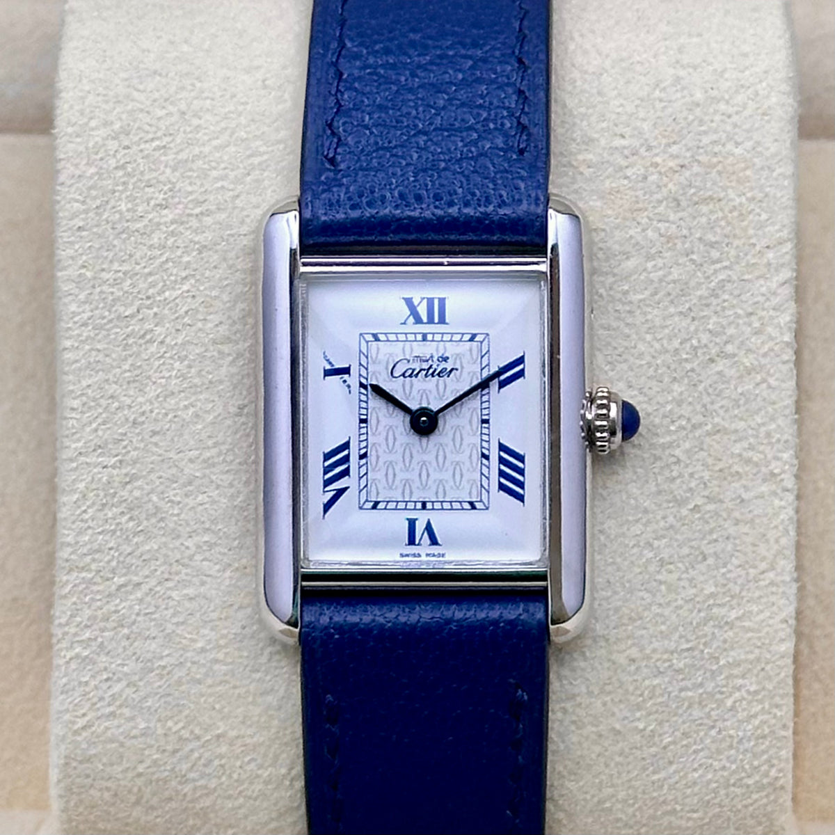 Cartier Tank Must Mid Size Blue Romans Ref. 2416