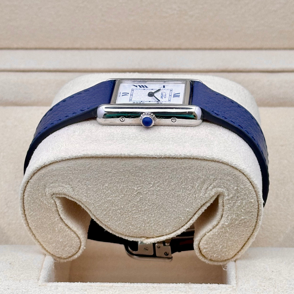 Cartier Tank Must Mid Size Blue Romans Ref. 2416