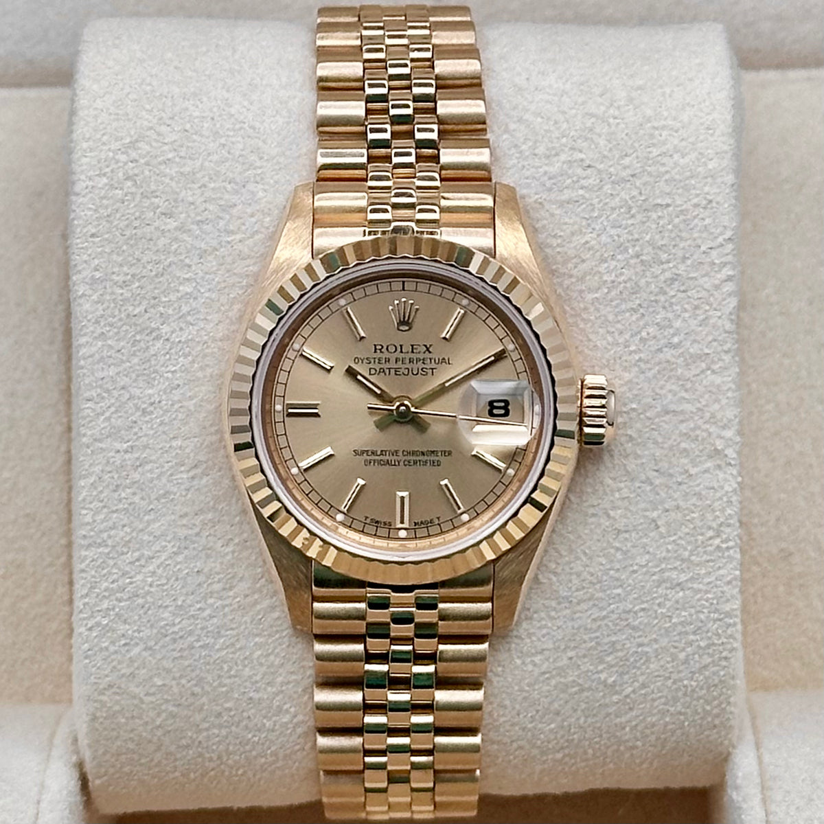 Rolex Lady-Datejust 26mm 18k Yellow Gold Champagne Stick Dial Jubilee Ref. 69178