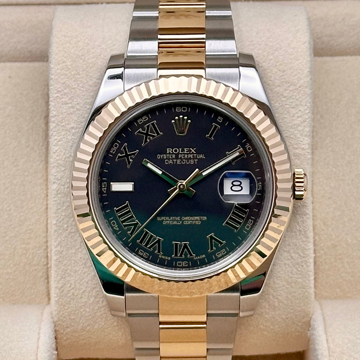 Rolex Datejust II 41mm Yellow Gold/Steel Black Dial Ref. 116333