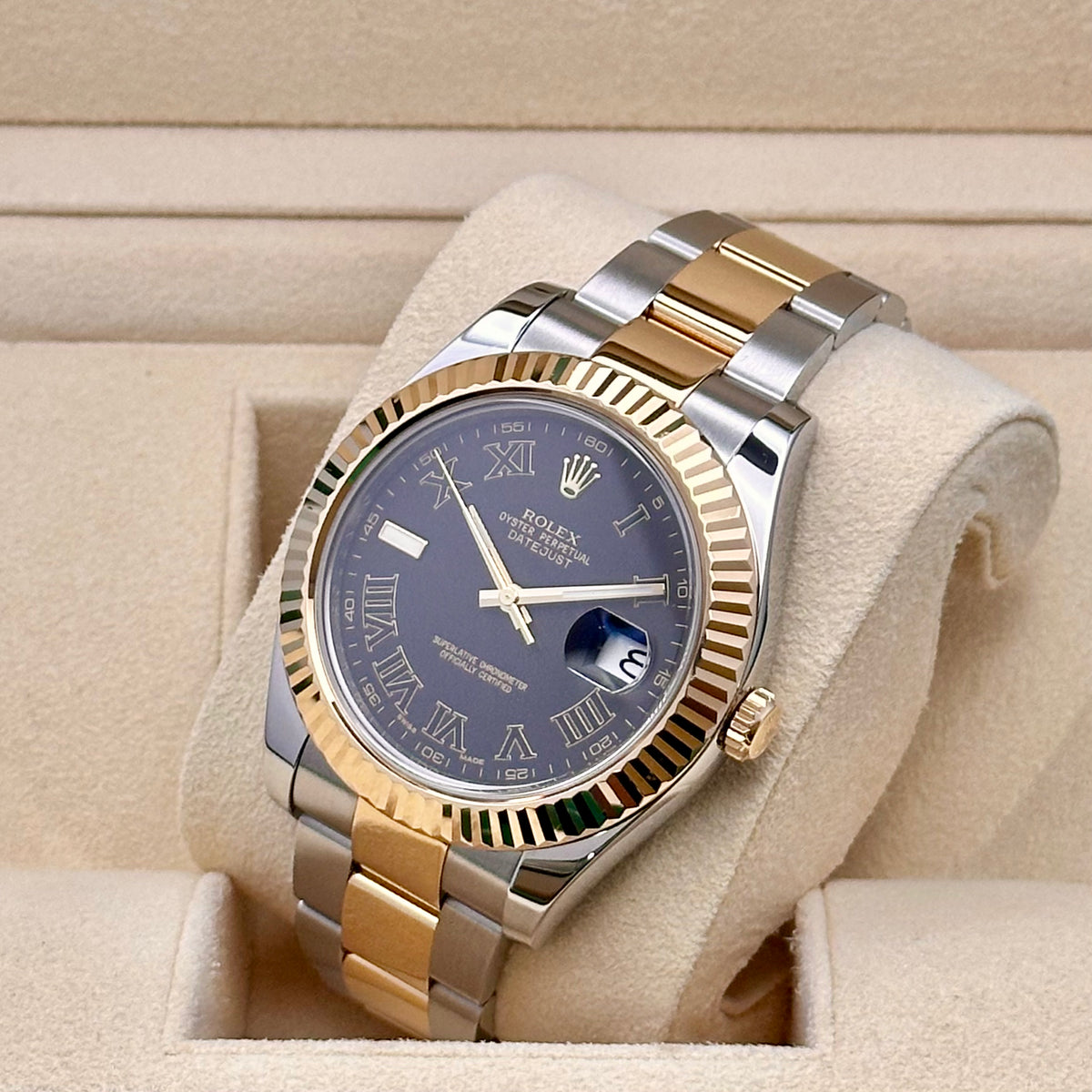 Rolex Datejust II 41mm Yellow Gold/Steel Black Dial Ref. 116333