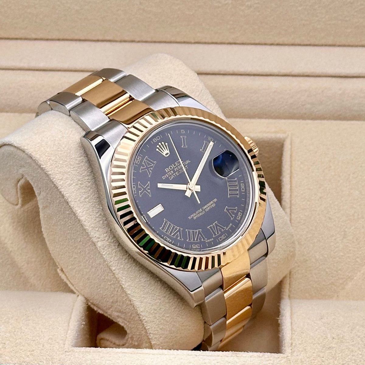 Rolex Datejust II 41mm Yellow Gold/Steel Black Dial Ref. 116333