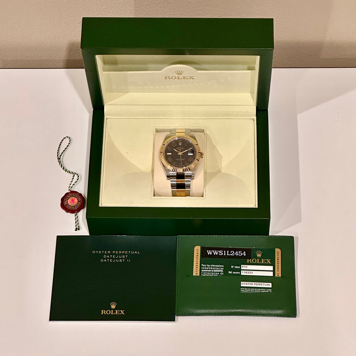 Rolex Datejust II 41mm Yellow Gold/Steel Black Dial Ref. 116333