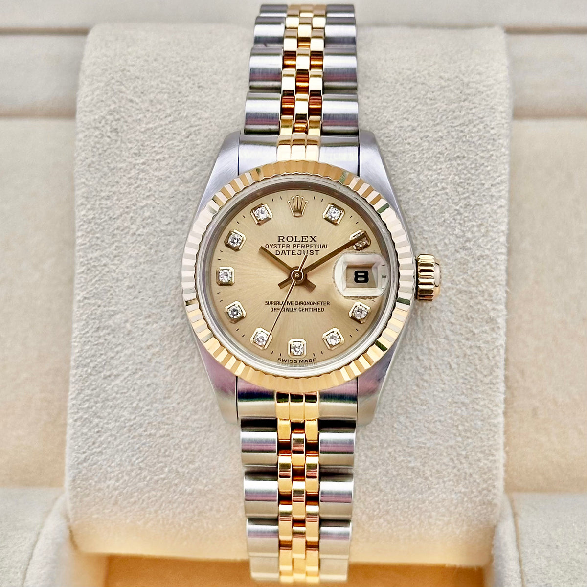 Rolex Lady-Datejust 26 Champagne Big Diamond Ref. 69173G