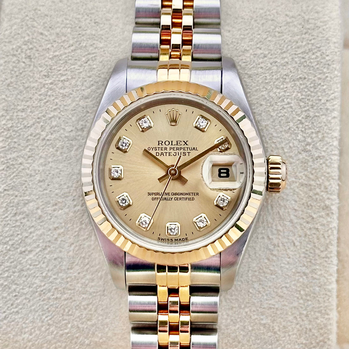 Rolex Lady-Datejust 26 Champagne Big Diamond Ref. 69173G