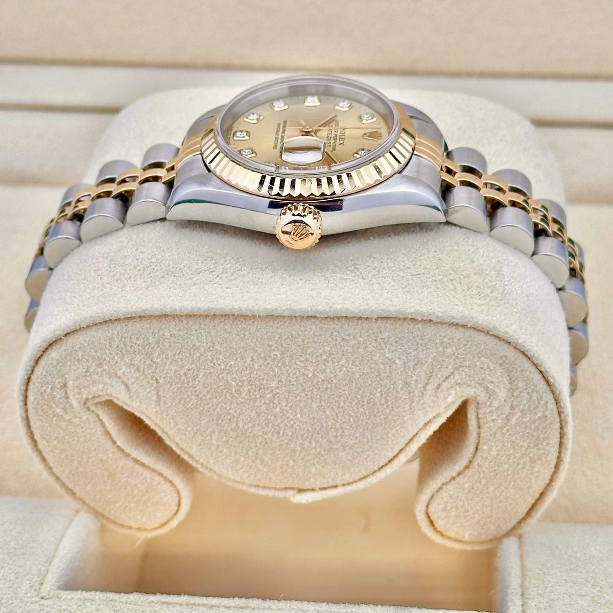 Rolex Lady-Datejust 26 Champagne Big Diamond Ref. 69173G