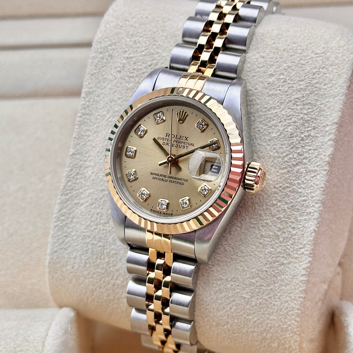 Rolex Lady-Datejust 26 Champagne Big Diamond Ref. 69173G