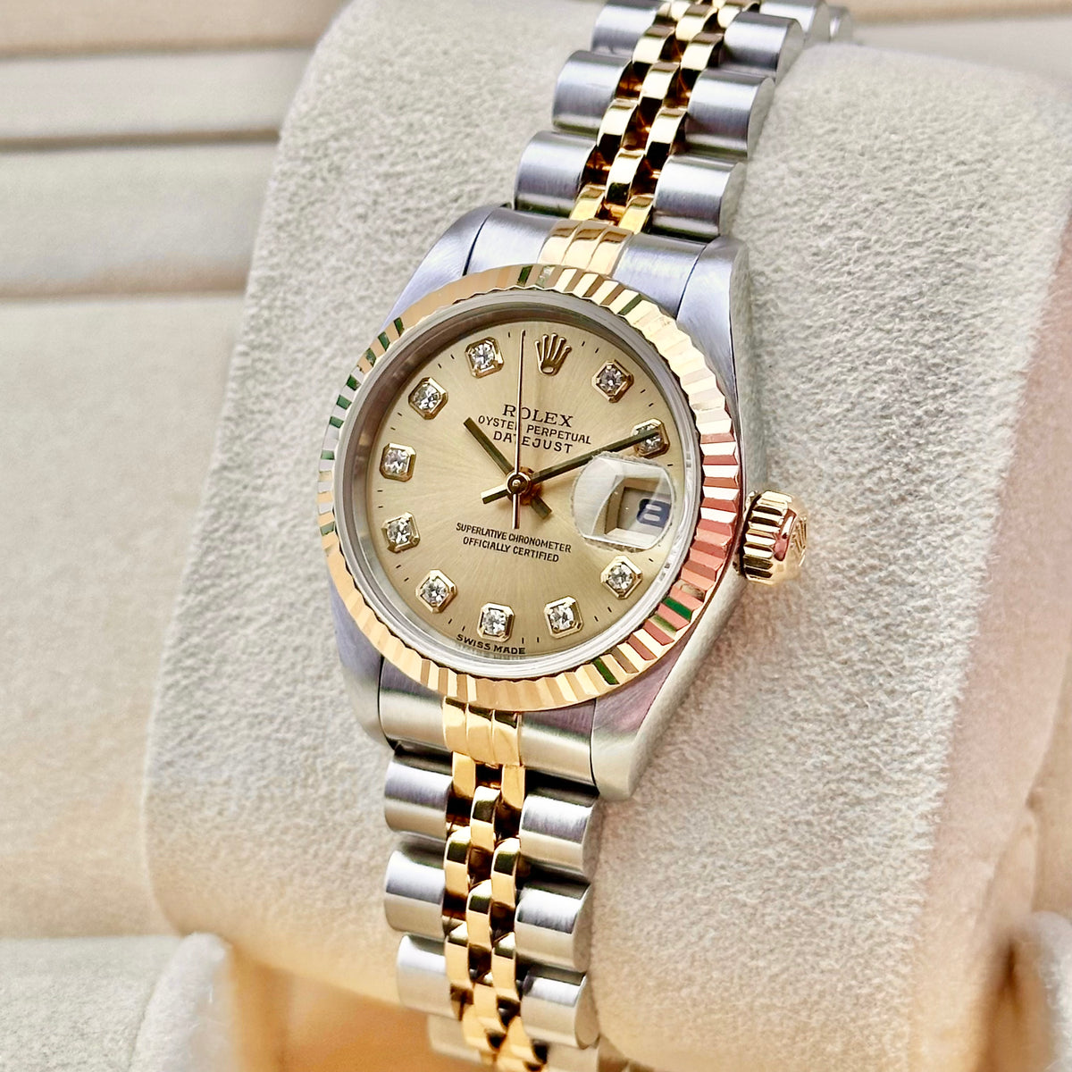 Rolex Lady-Datejust 26 Champagne Big Diamond Ref. 69173G