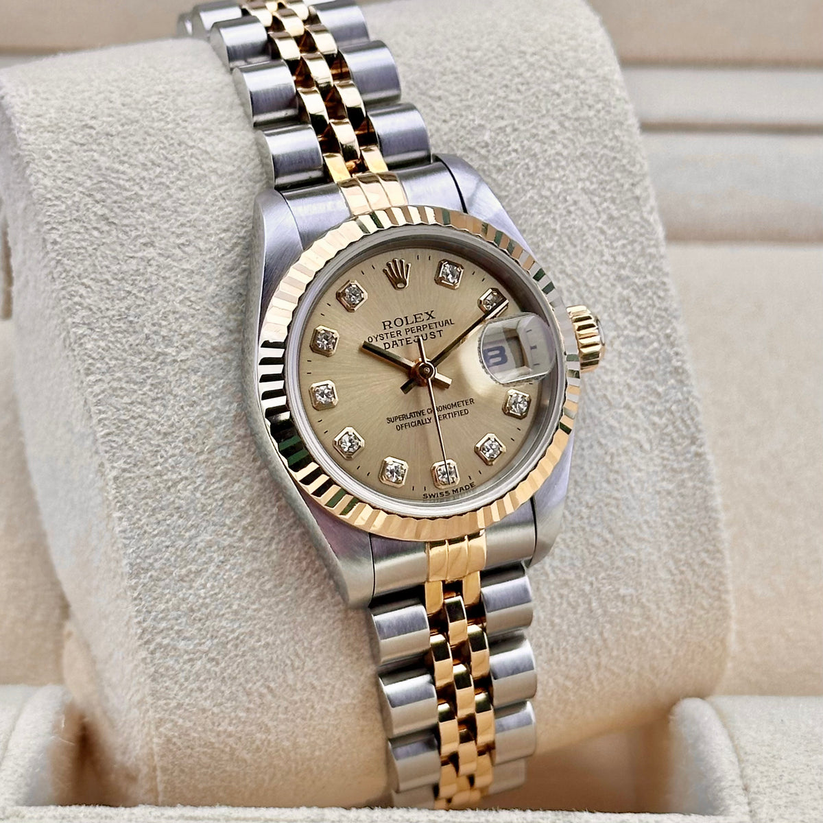 Rolex Lady-Datejust 26 Champagne Big Diamond Ref. 69173G