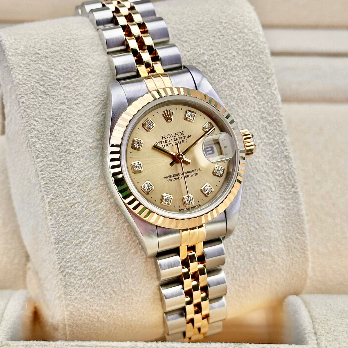 Rolex Lady-Datejust 26 Champagne Big Diamond Ref. 69173G
