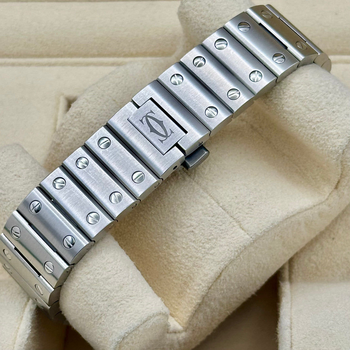 Cartier Santos Medium Steel Green Roman Dial Automatic Ref. WSSA0061