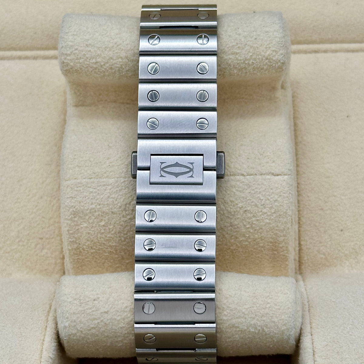 Cartier Santos Medium Steel Green Roman Dial Automatic Ref. WSSA0061
