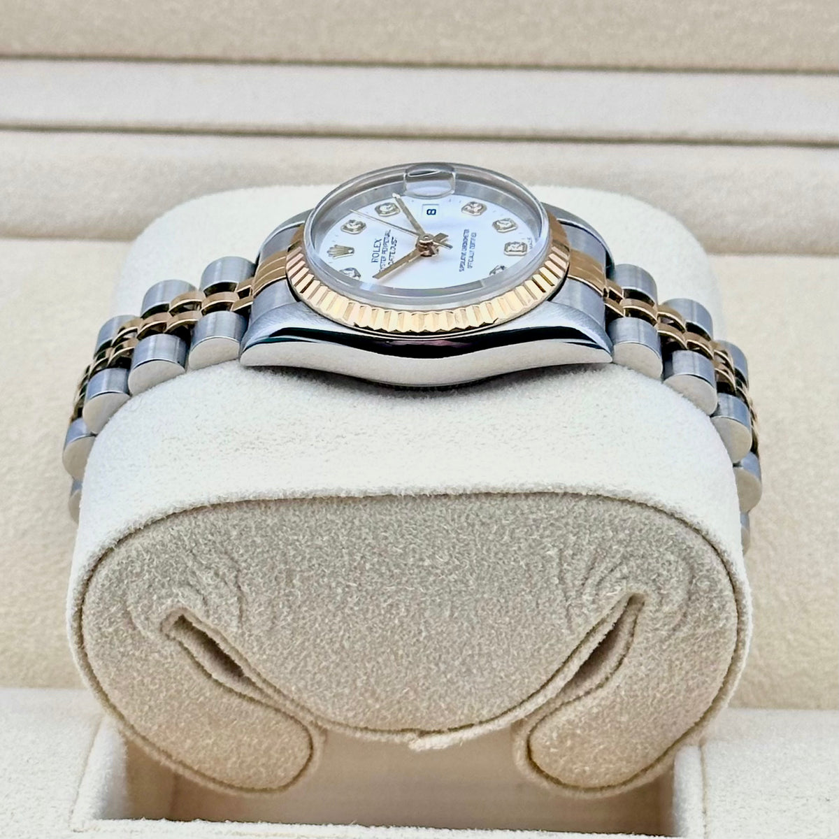 Rolex Lady-Datejust 26 White Diamond Dial, Fluted Bezel, Two-Tone Jubilee Ref. 69173