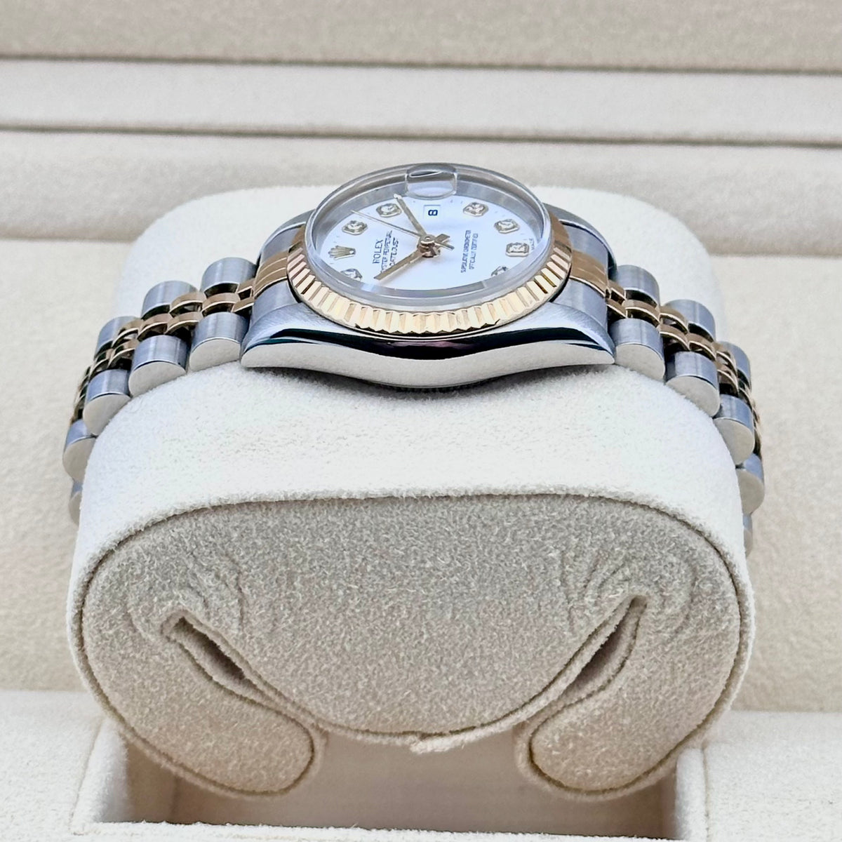 Rolex Lady-Datejust 26 White Diamond Dial, Fluted Bezel, Two-Tone Jubilee Ref. 69173