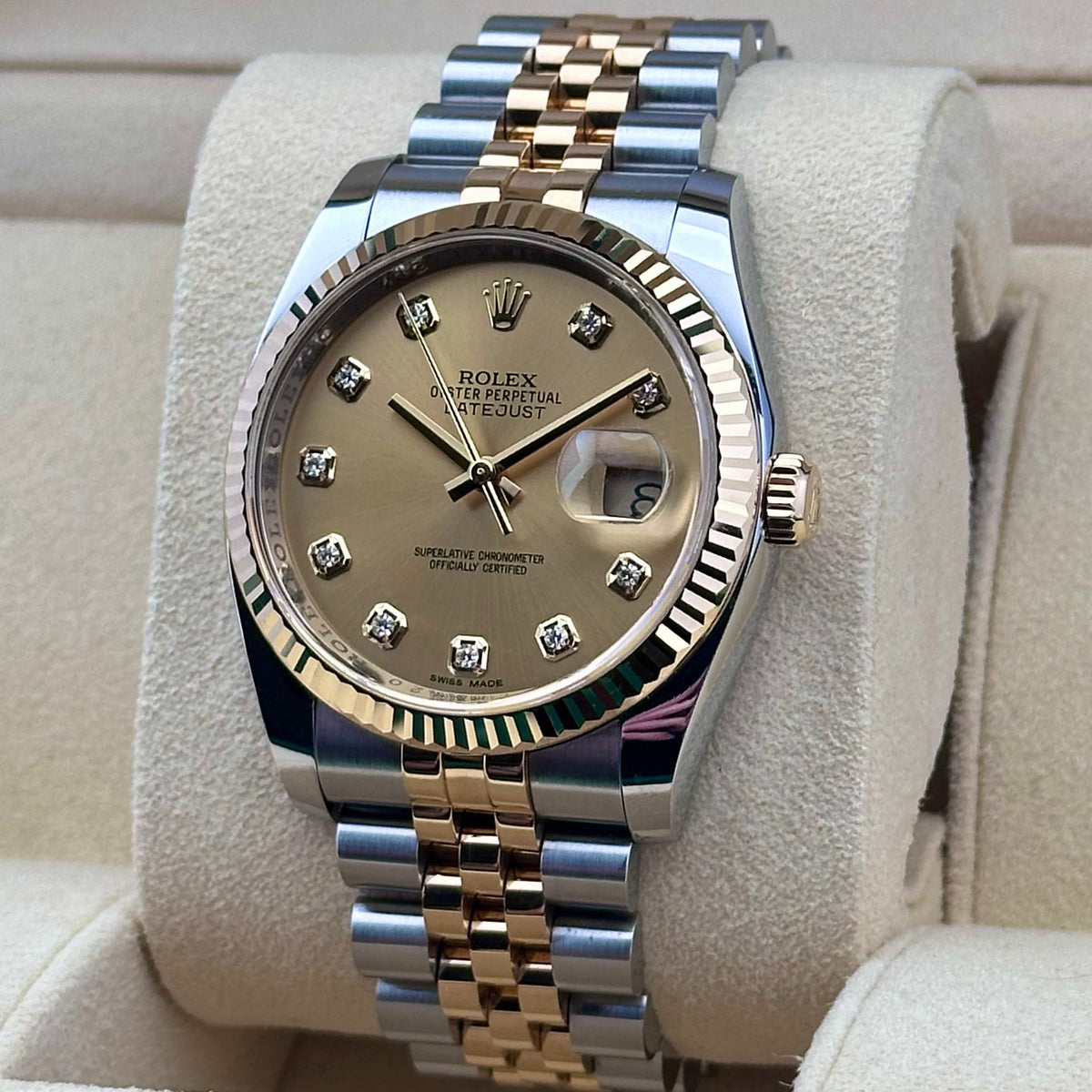 Rolex Datejust 36 Champagne Diamond Dial Two-Tone Ref. 116233