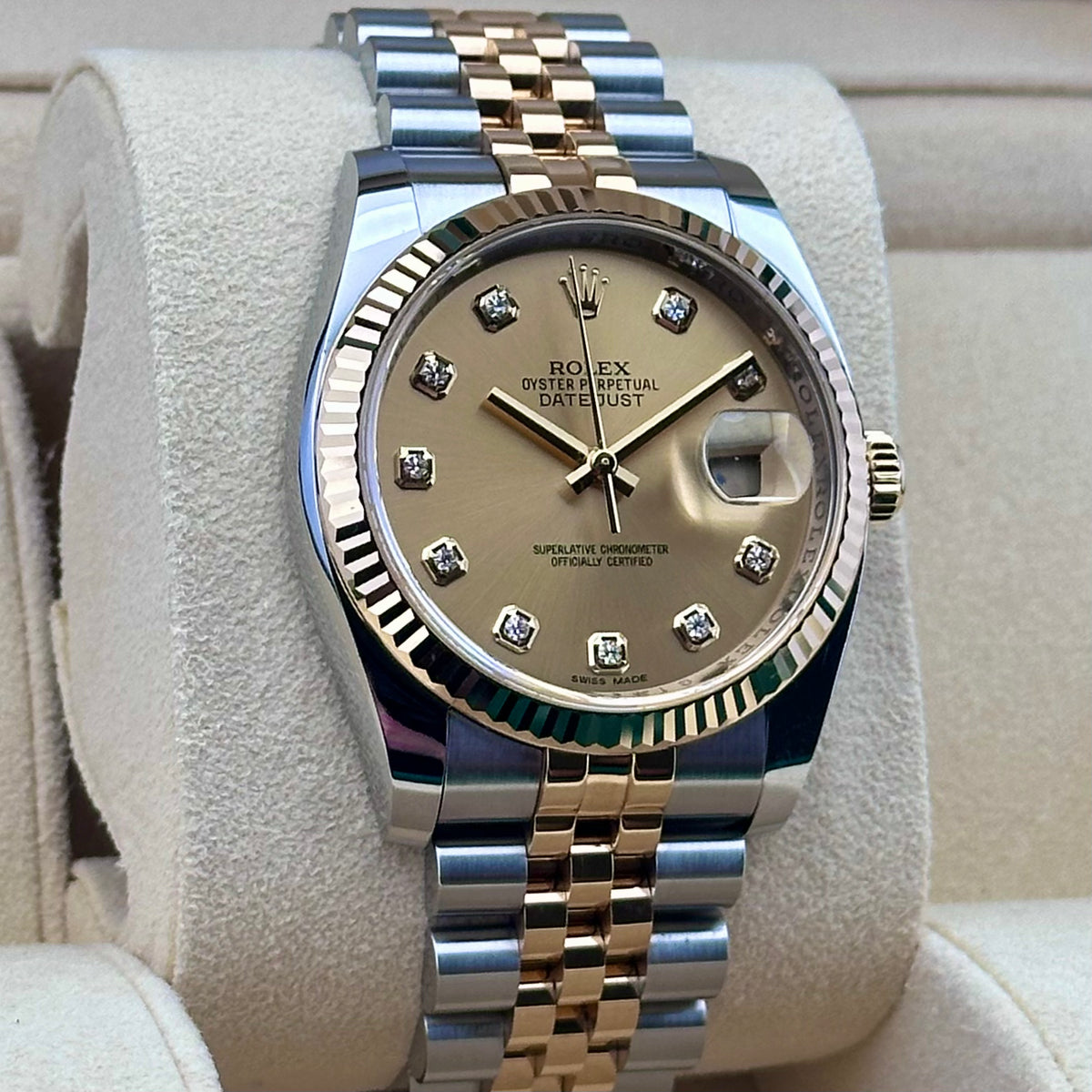 Rolex Datejust 36 Champagne Diamond Dial Two-Tone Ref. 116233