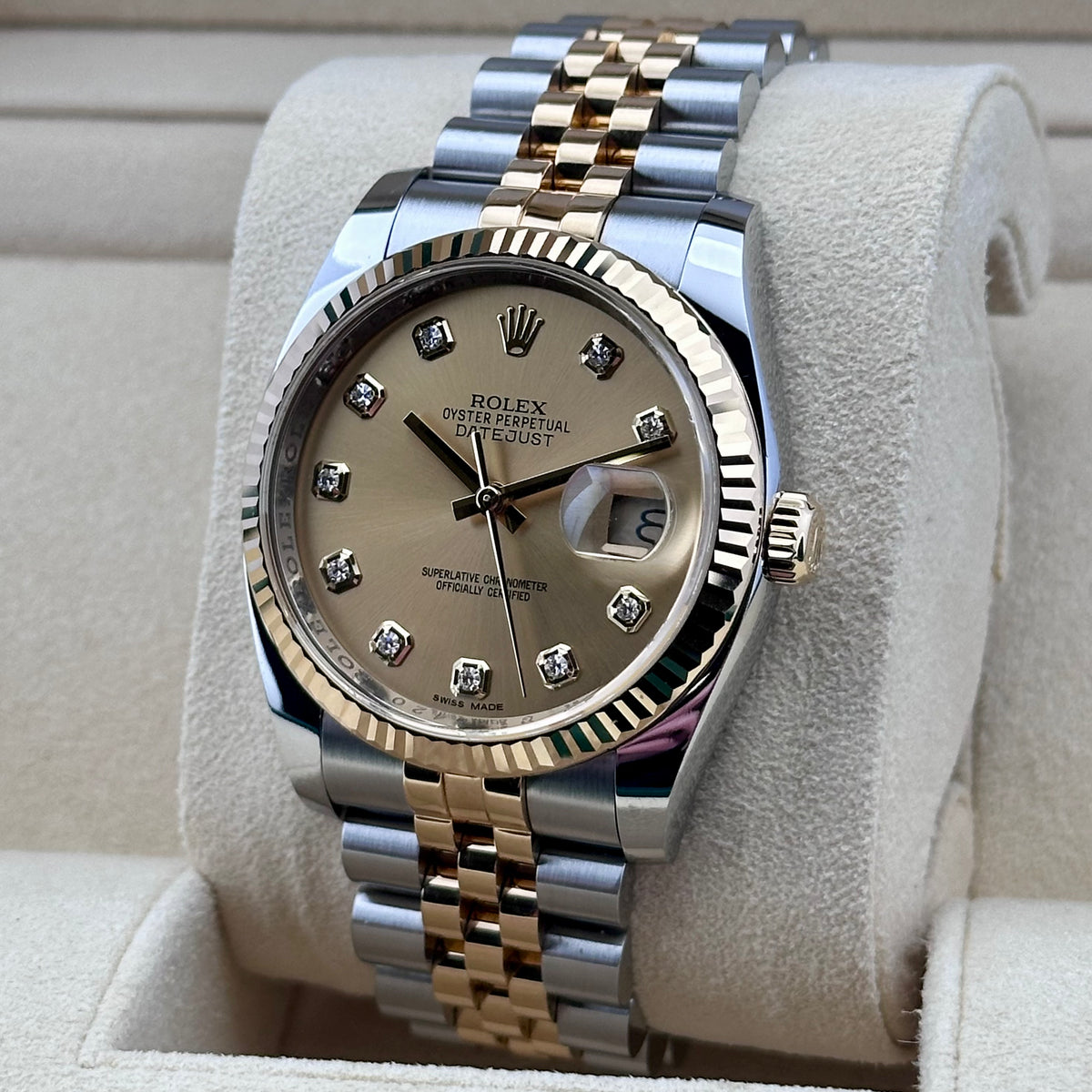 Rolex Datejust 36 Champagne Diamond Dial Two-Tone Ref. 116233