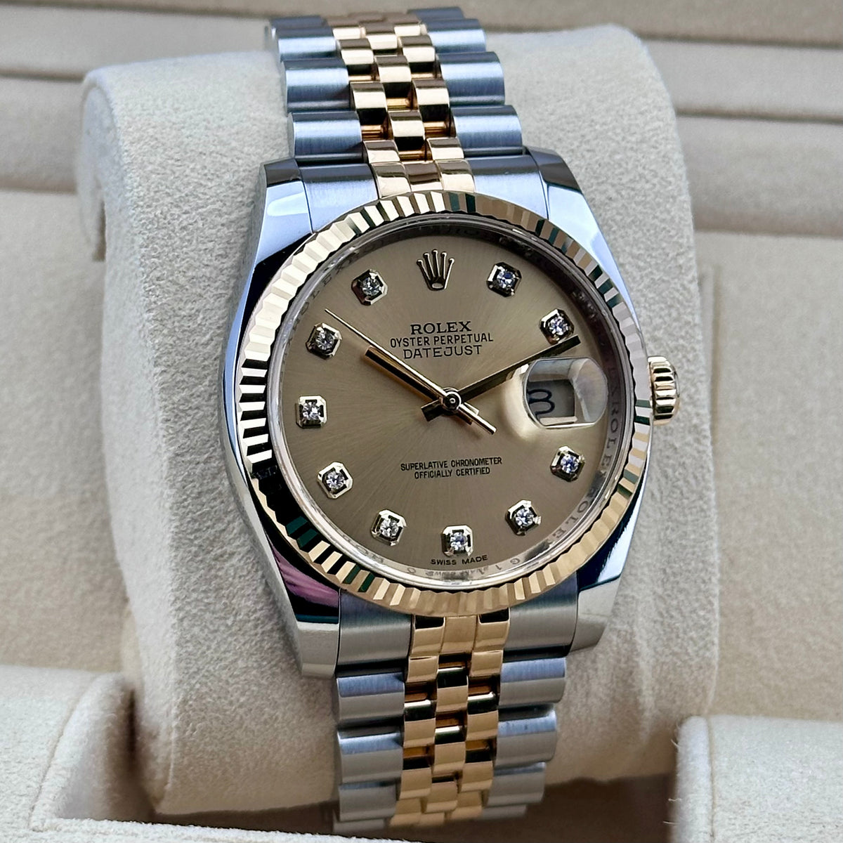 Rolex Datejust 36 Champagne Diamond Dial Two-Tone Ref. 116233